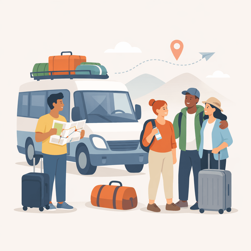 Group traveling together.